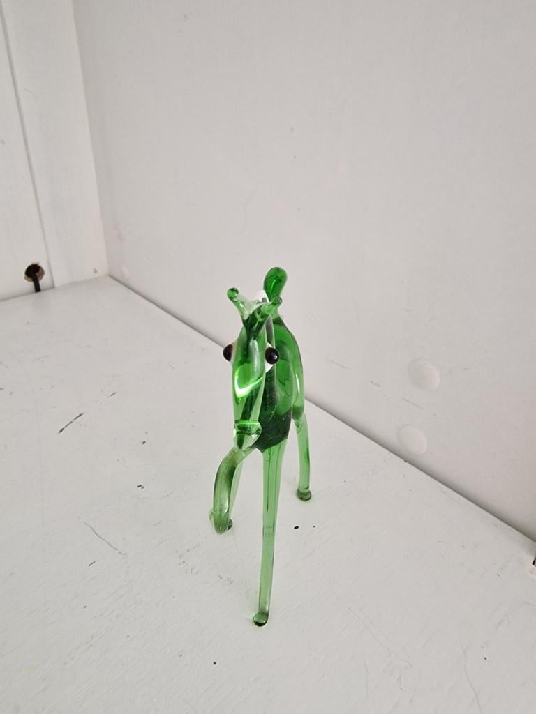 Groen glazen paardje - decoratief beeldje, Ophalen of Verzenden