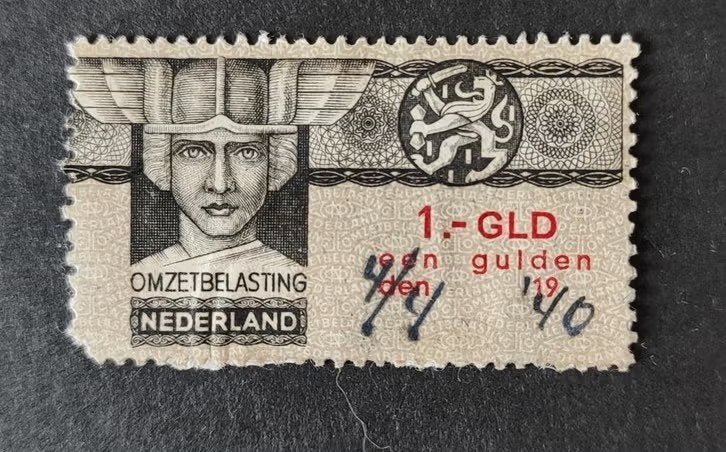 nederland Zegel omzetbelasting 1 Gld, Verzenden, T/m 1940, Gestempeld
