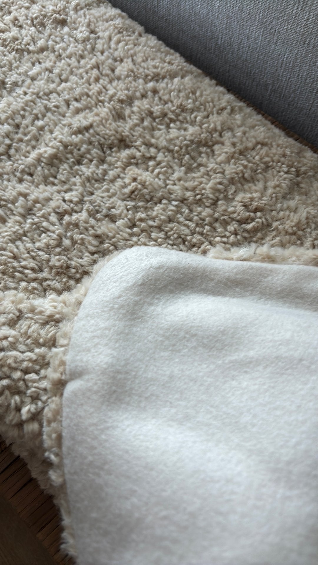 Bont /teddy/fleece plaid Beige NIEUW, Ophalen of Verzenden, Zo goed als nieuw