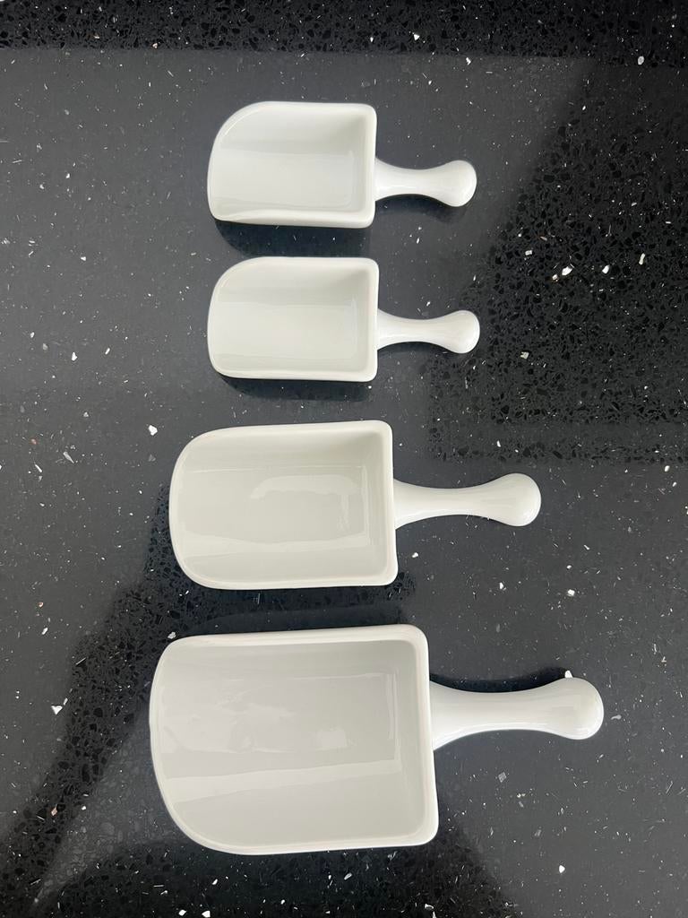 Vintage witte keramische schepjes, Ophalen of Verzenden