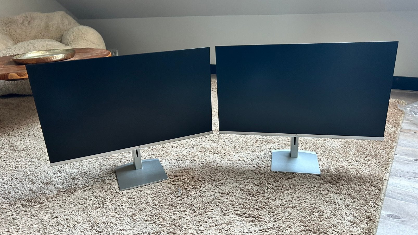 HP Monitor - 2x, Computers en Software, Ophalen, IPS, Curved, Full HD