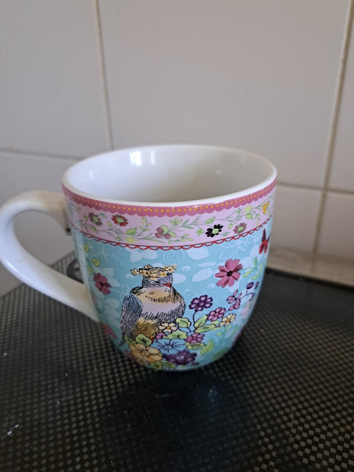vogel afbeelding mok, Ophalen, Aardewerk, Overige stijlen, Kop(pen) en/of Schotel(s)