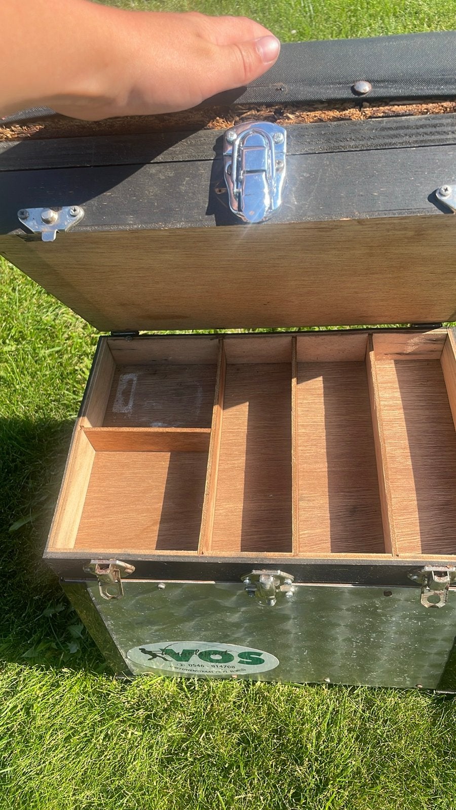Degelijke Viskoffer / Visbak / stoel, Ophalen, Gebruikt, Koffer of Tas