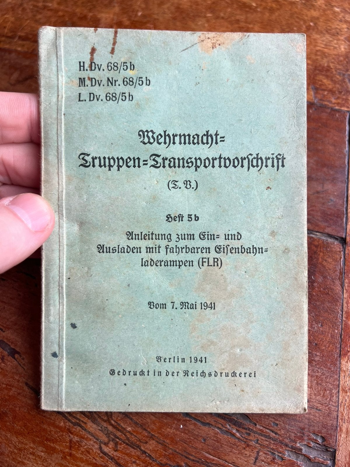 WO2 Duits Trein Reichsbahn troepen voorschrift laden 1941, Verzamelen, Verzenden, Duitsland