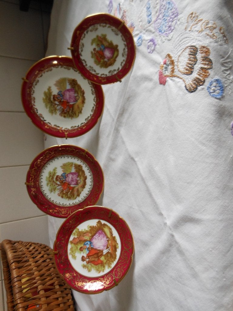 4 oude limoges bordjes, Antiek en Kunst, Curiosa en Brocante, Ophalen