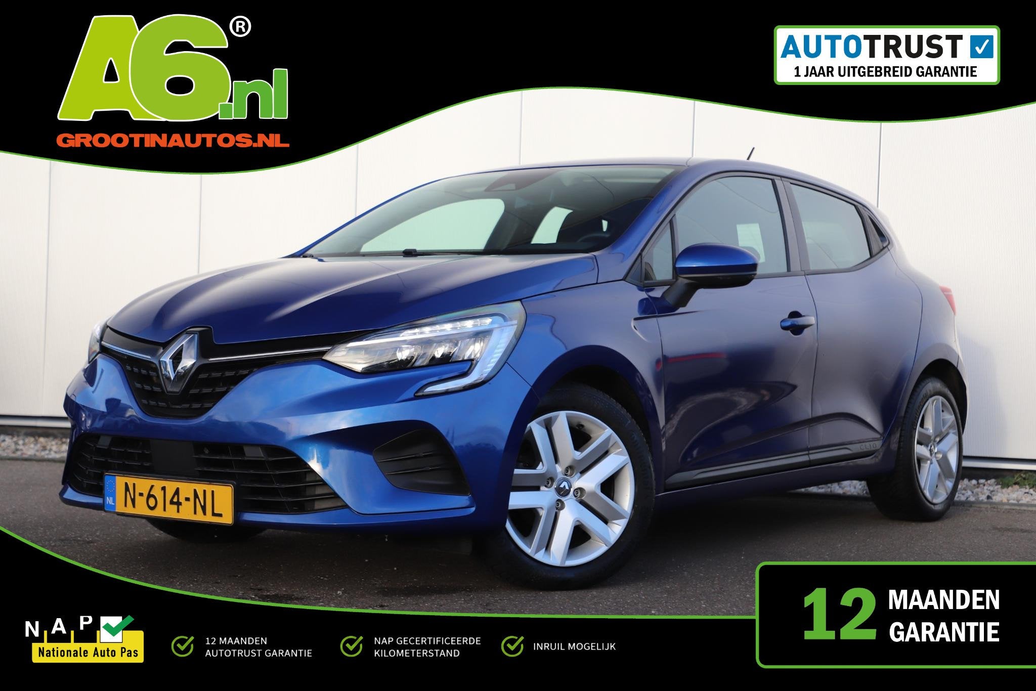 Renault Clio 1.0 TCe Zen NAP LED Navigatie Carplay Android A, Auto's, Voorwielaandrijving, Stof, Gebruikt, Euro 6