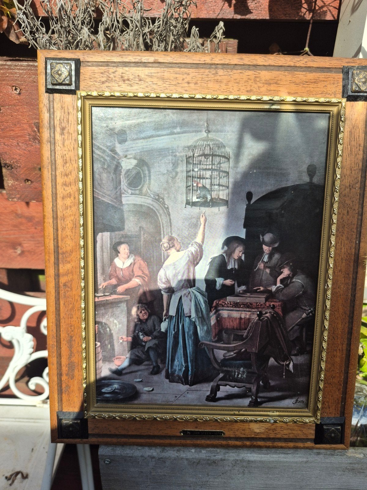 Reproductie Jan Steen - Het Papegaaienkooitje (ca.1950-1970), Ophalen of Verzenden, Print, Overige onderwerpen, Papier