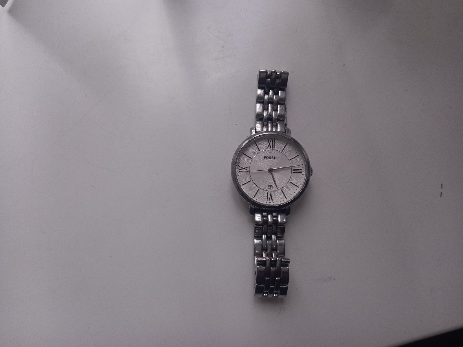 Fossil dameshorloge met zilveren band, Sieraden, Tassen en Uiterlijk, Staal, Staal, Fossil, Polshorloge