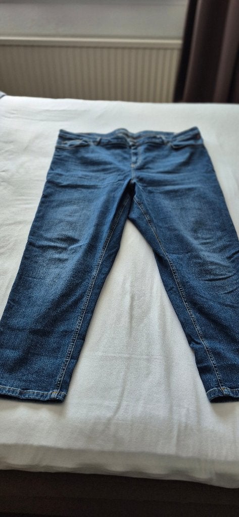 Jackie Jeans Miss Etam Slim fit Maat 52 lengte 28, Kleding | Dames, Blauw, Overige jeansmaten, Nieuw, Ophalen of Verzenden