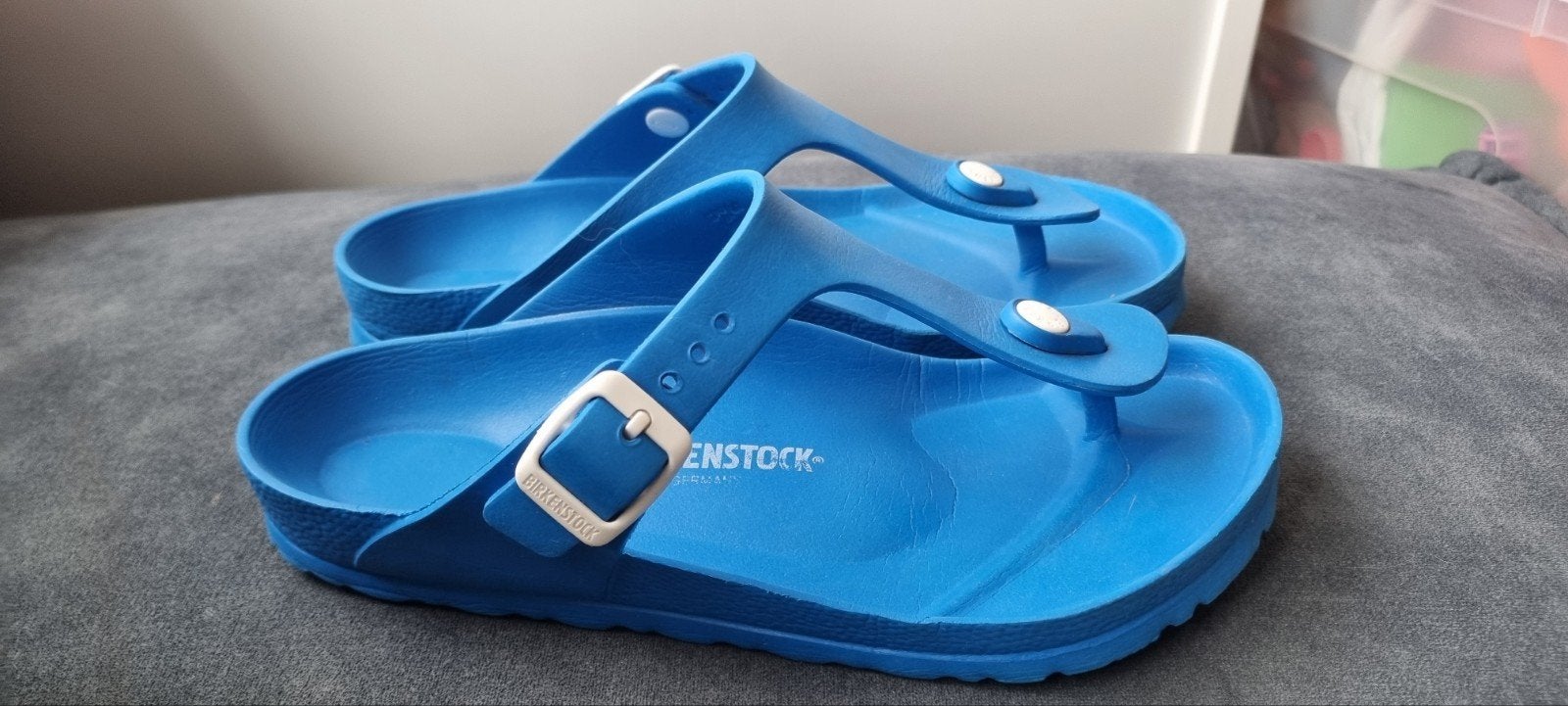 Birkenstock Gizeh EVA teenslippers - Blauw maat 38, Kleding | Dames, Schoenen, Slippers, Blauw, Ophalen of Verzenden, Zo goed als nieuw