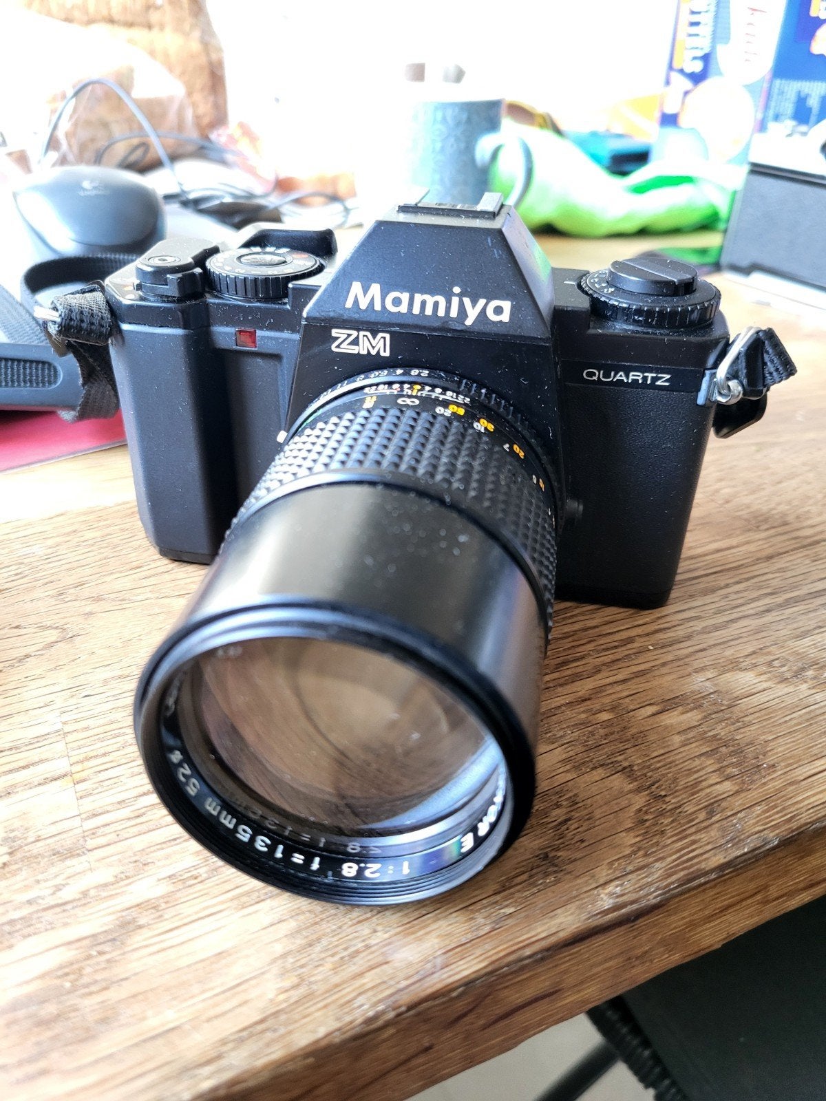 MAMIYA ZM QUARTZ, drie lenzen, Ophalen of Verzenden, Spiegelreflex, Overige Merken