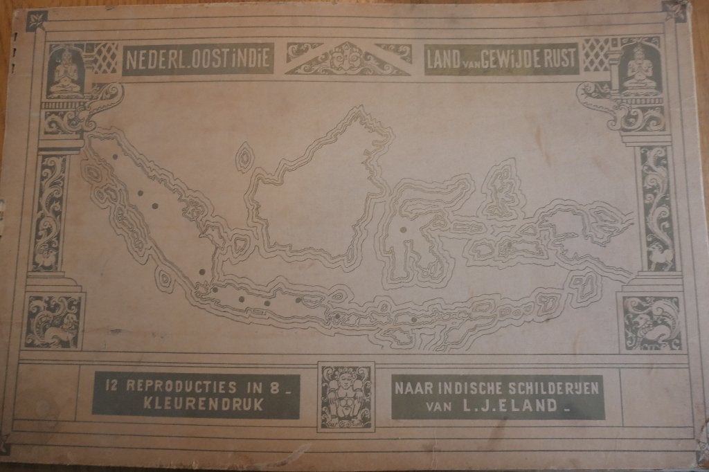 12 Reproducties Indische Schilderijen L.J. Eland 1938, L.J. Eland, Johan Koning, Schilder- en Tekenkunst, Ophalen, Gelezen