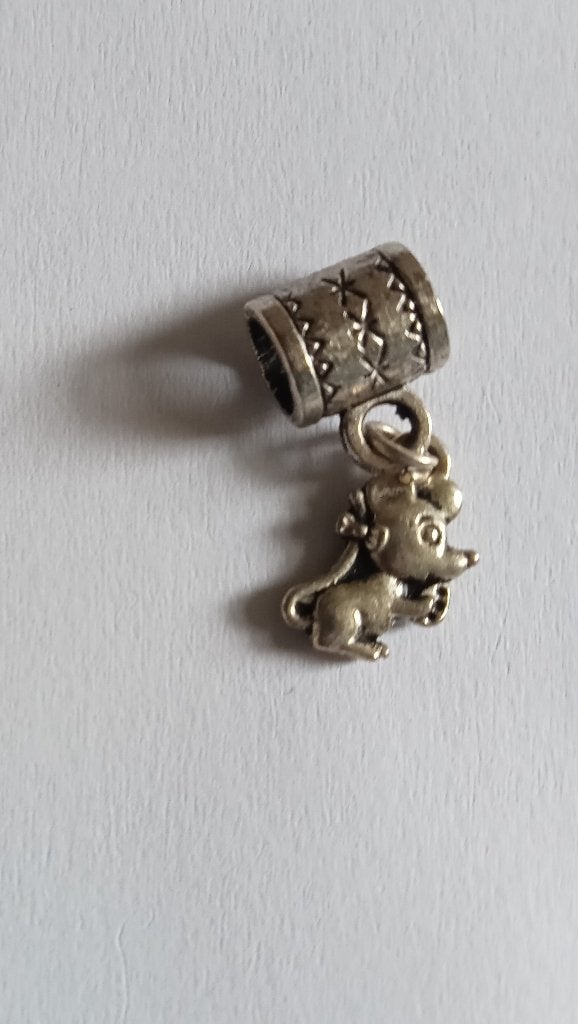 nieuwe zilver bedel/kettinghanger *MUISJE*, Ophalen of Verzenden, Nieuw, Zilver, Overige merken