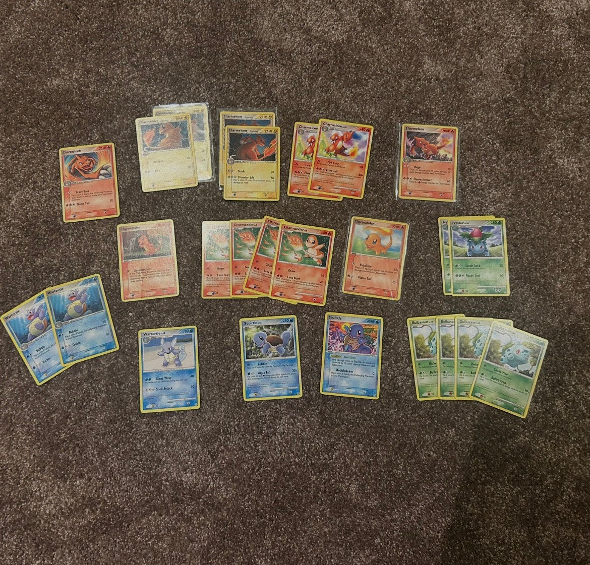 Pokemon kaart Lot charmander charmeleon squirtle bulbasaur, Ophalen of Verzenden, Zo goed als nieuw