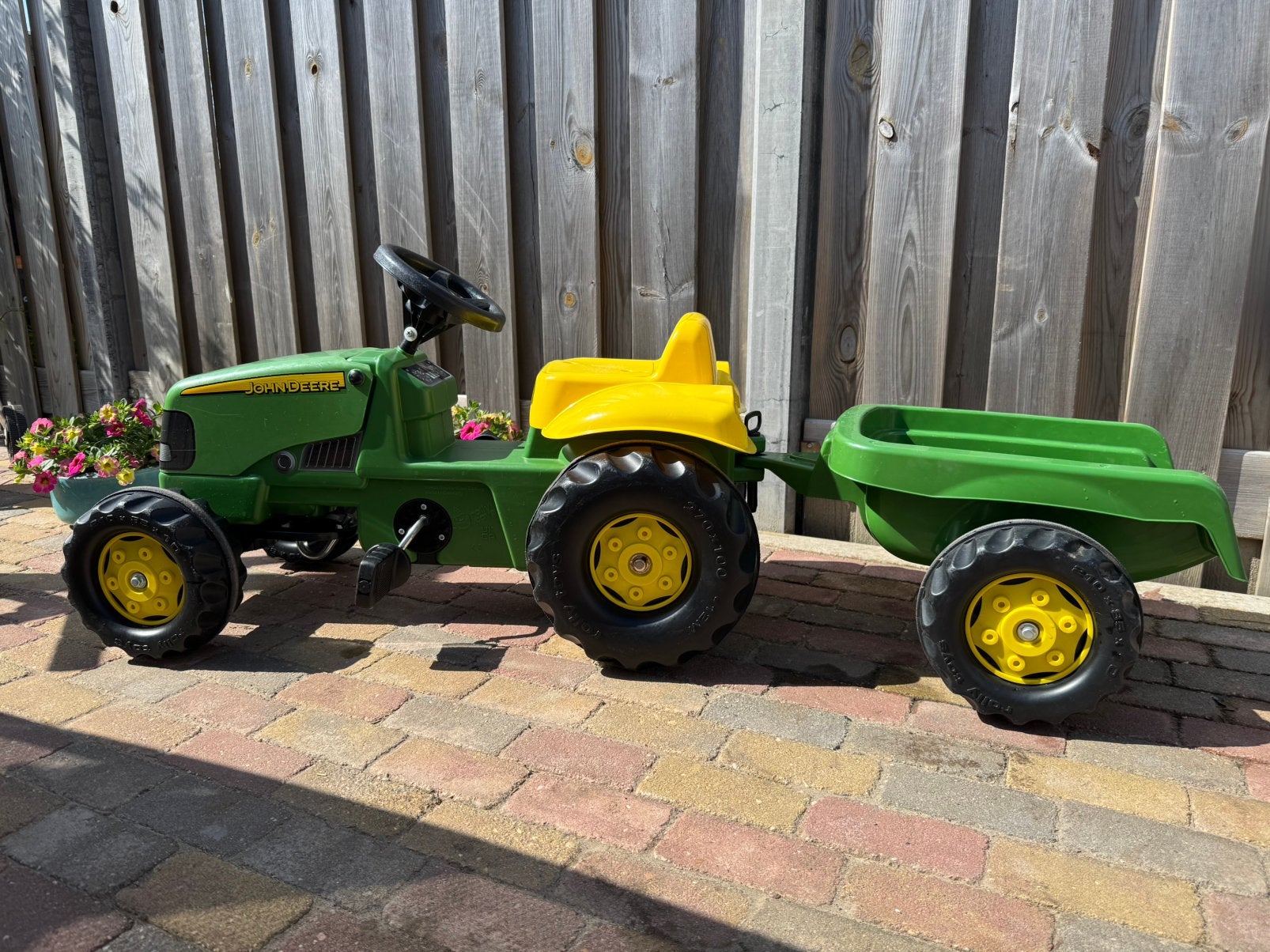 Rolly Toys RollyKid John Deere met aanhanger, Kinderen en Baby's, Speelgoed | Buiten | Voertuigen en Loopfietsen, Ophalen, Gebruikt