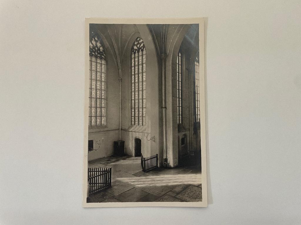 D754 Ansichtkaart Deventer : Interieur St. Lebuinus-kerk, Verzamelen, Ophalen of Verzenden, 1940 tot 1960, Ongelopen, Overijssel