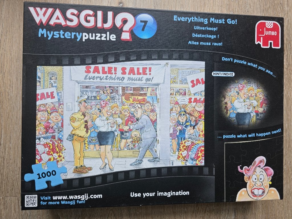 Wasgij mystery 7 everything must go, Ophalen of Verzenden, 500 t/m 1500 stukjes, Zo goed als nieuw, Legpuzzel