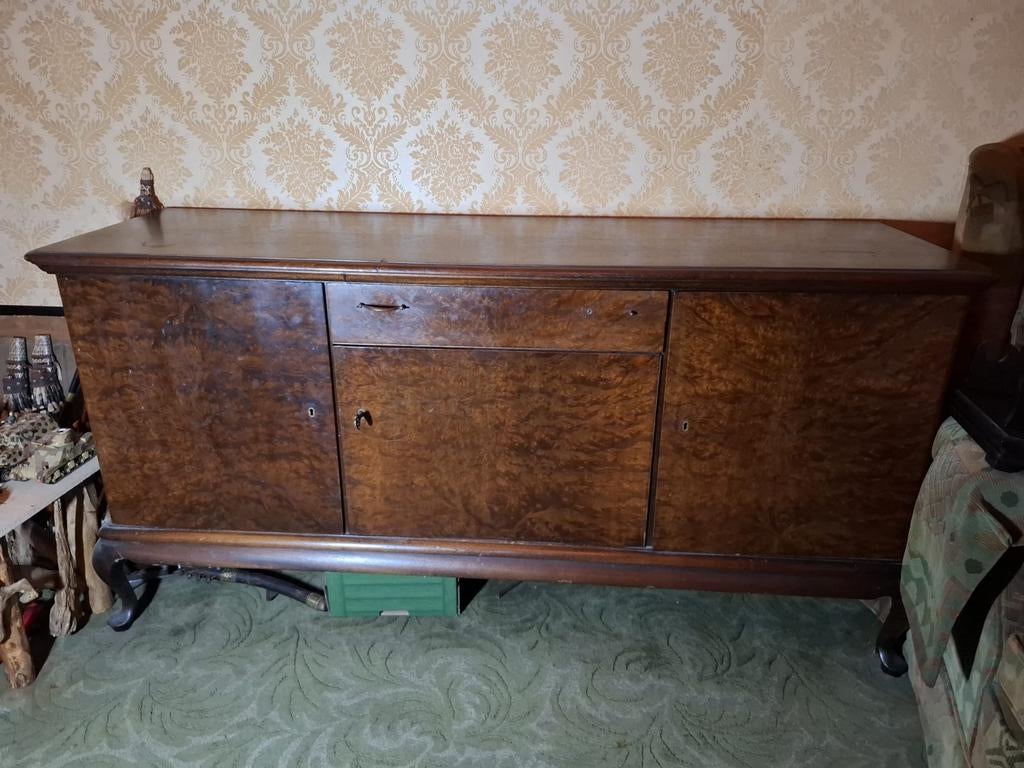 Queen Anne Dressoir - Klassiek, Ophalen, 150 tot 200 cm, 25 tot 50 cm, Overige houtsoorten