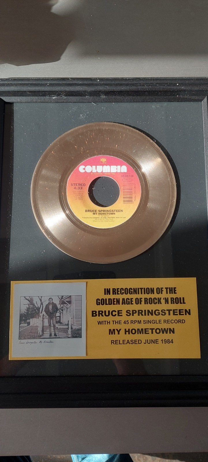 Bruce Springsteen - My Hometown 45 RPM Single (1984), Gebruikt, 7 inch, EP, Rock en Metal