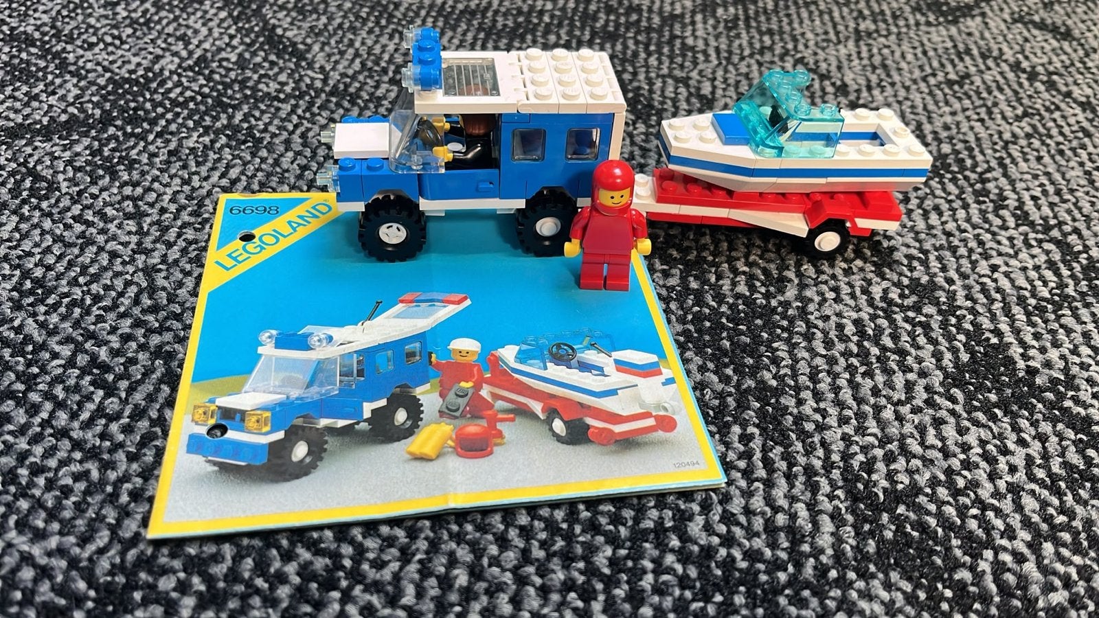 Vintage LEGO LEGOLAND 6698 4WD met Speedboot, Gebruikt, Lego, Ophalen of Verzenden, LEGOLAND