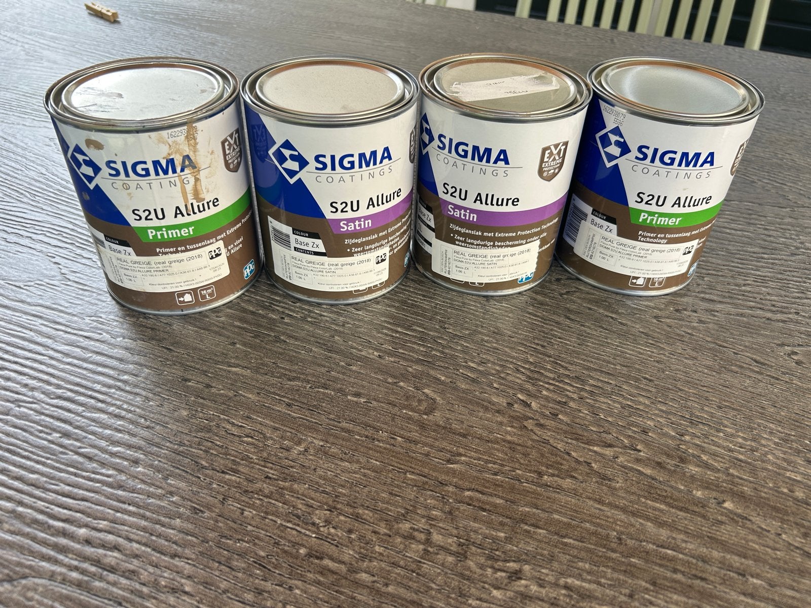 Sigma S2U Allure Verf en Primer - Real Greige 4 blikken, Overige kleuren, Nieuw, Ophalen of Verzenden, Verf