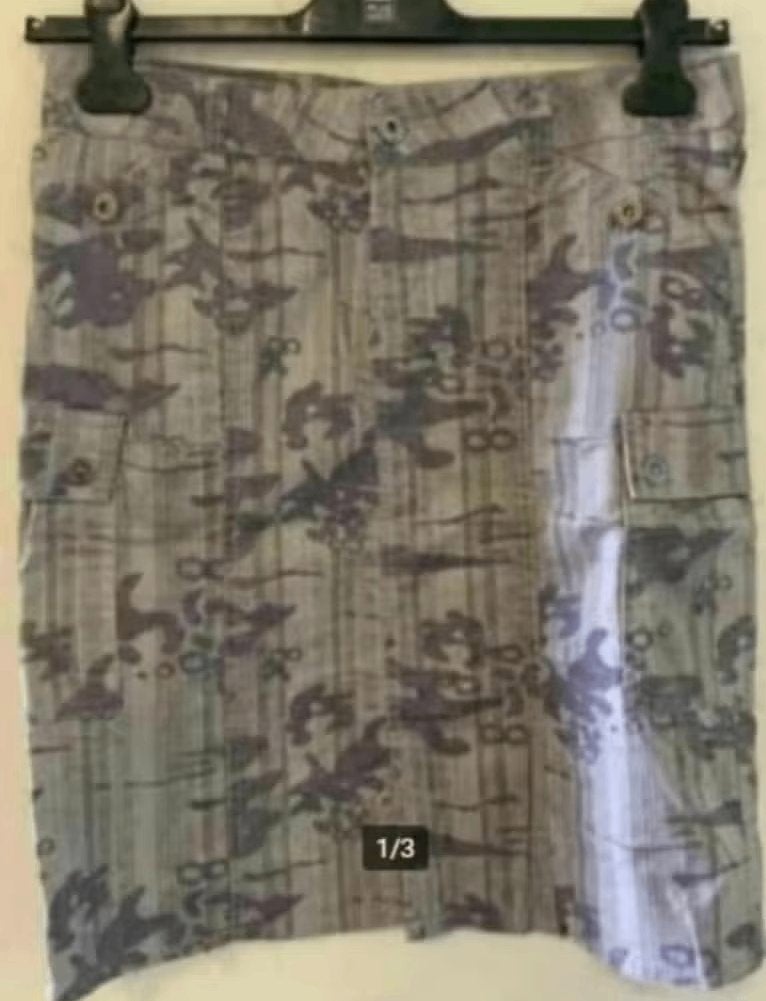 Grijze rok, damesrok camouflage, legerprint; Amisu; 38, Maat 38/40 (M), Ophalen of Verzenden, Zo goed als nieuw, Knielengte