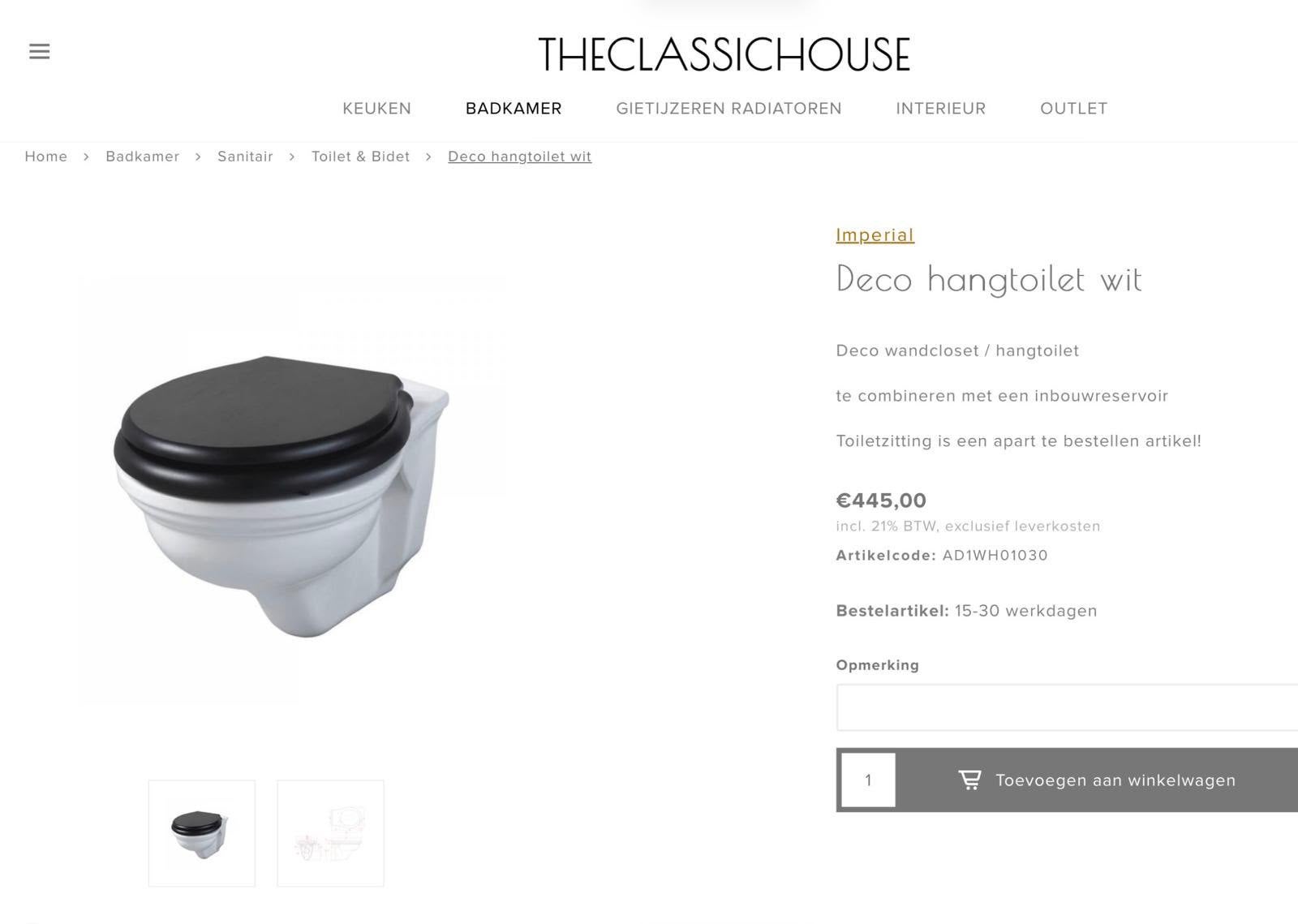 Toiletpot. Engelse stijl. Zo goed als nieuw zondrr bril, Ophalen, Zo goed als nieuw, Toilet