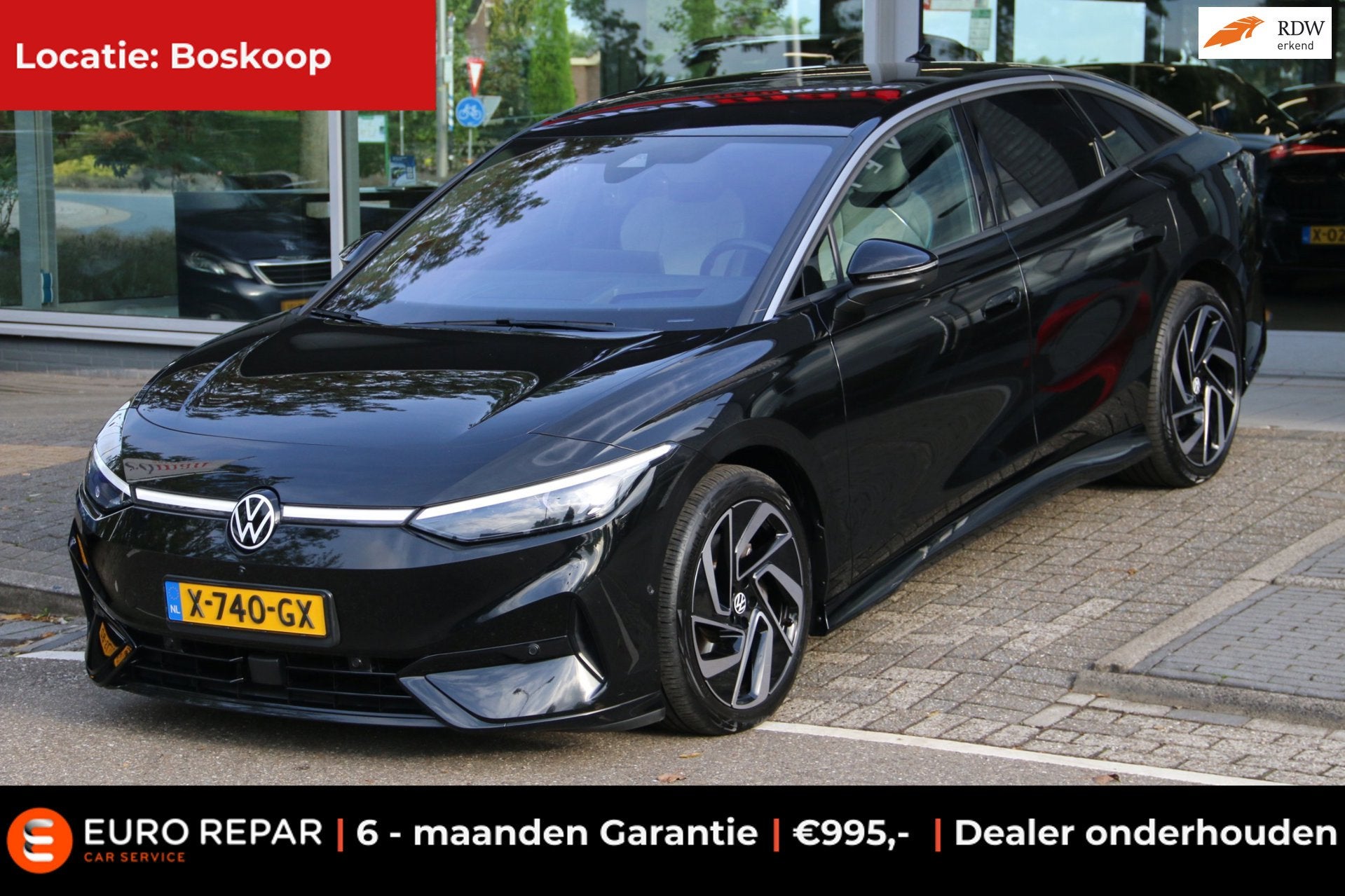 Volkswagen ID.7 Pro Business 77 kWh SOH 95,7%, Achterwielaandrijving, Gebruikt, Zwart, 617 km
