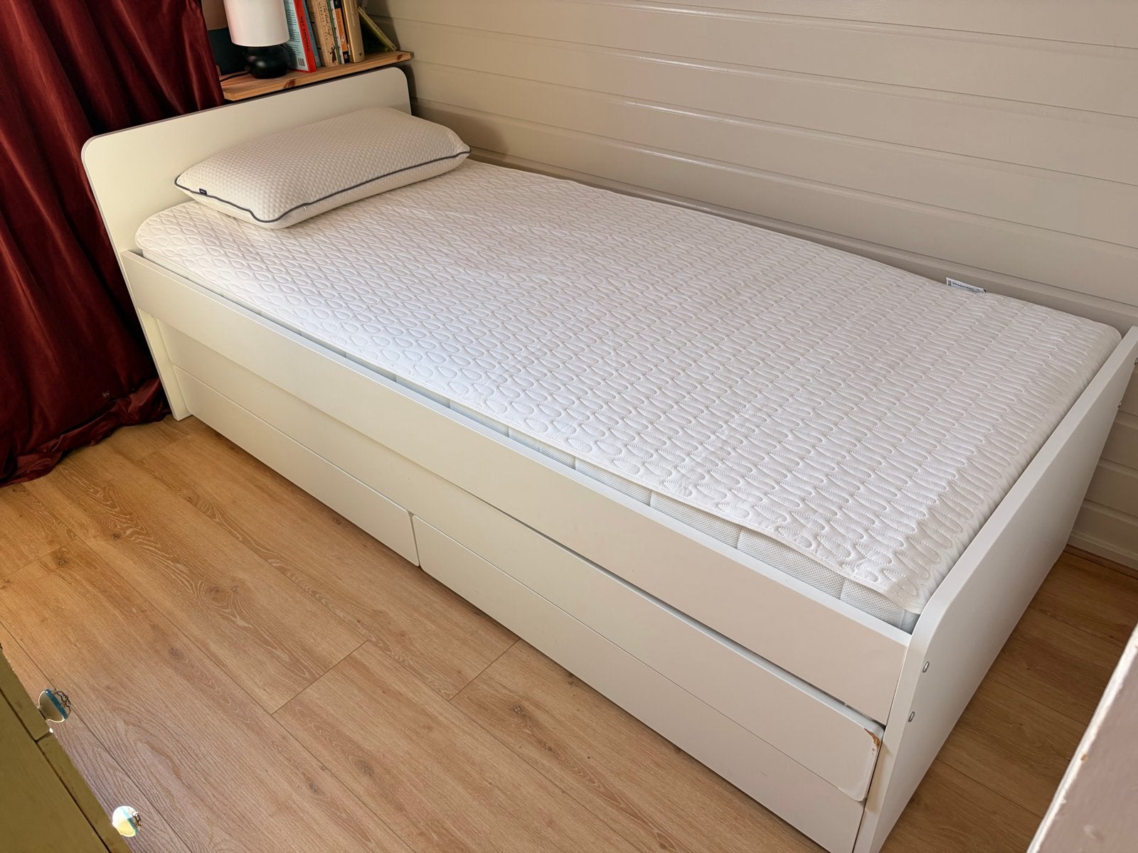eenpersoonsbed SLAKT IKEA uitschuifbaar logeerbed en lades, Huis en Inrichting, Ophalen, Gebruikt, 90 cm, Eenpersoons