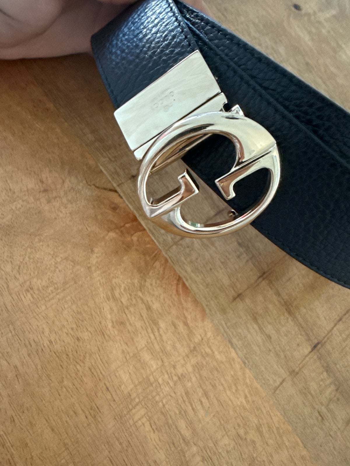 Gucci GG Reversible Riem Zwart/Roze Leer, Kleding | Dames, Ophalen, 3 tot 5 cm, Minder dan 80 cm, Heupriem