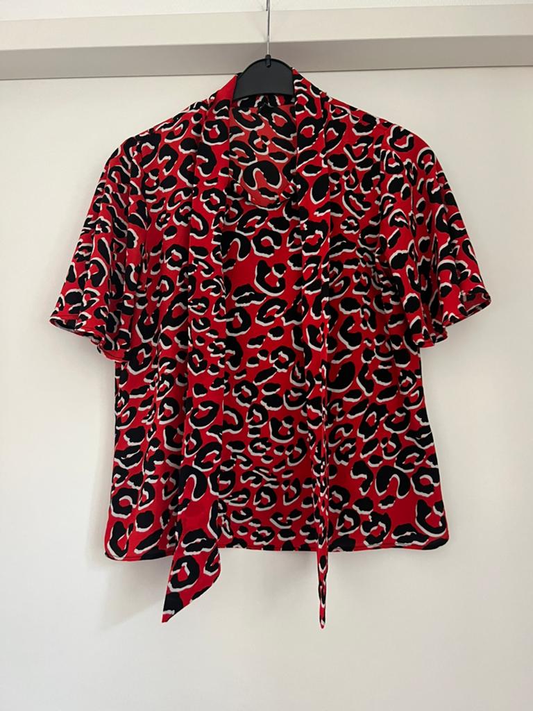 Eksept blouse rood - zwart maat M, Ophalen of Verzenden, Zo goed als nieuw, Maat 38/40 (M), Rood