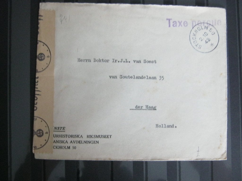 Censuur : Gecensureerde Taxe Percue brief Zweden uit 1942, Postzegels en Munten, Brieven en Enveloppen | Buitenland, Ophalen of Verzenden