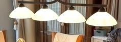 4 Glazen mat witte lampen kappen 30 cm. doorsnede 19b jdu, Gebruikt, 25 tot 50 cm, Klassiek, Rond