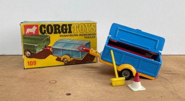 Corgi Toys 109 Pennyburn Workman's Trailer met accessoires, Antiek en Kunst, Ophalen of Verzenden