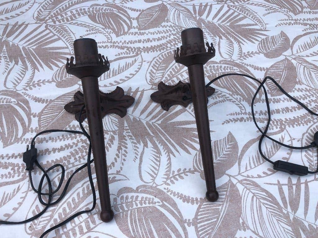Wandlamp houder metaal fakkel kasteel thema middeleeuwen, Ophalen of Verzenden, Gebruikt, Metaal