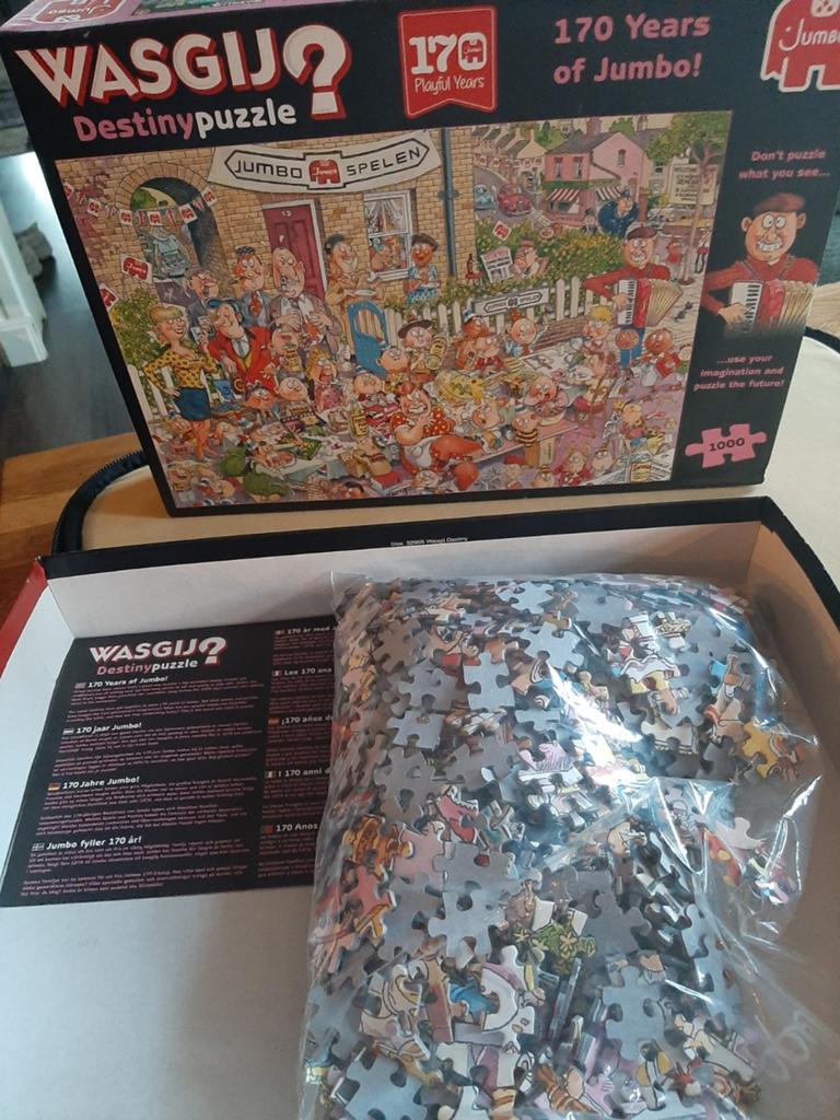 Wasgij Destinypuzzle 1000 st. - 170 jaar Jumbo!, Ophalen of Verzenden, 500 t/m 1500 stukjes, Zo goed als nieuw