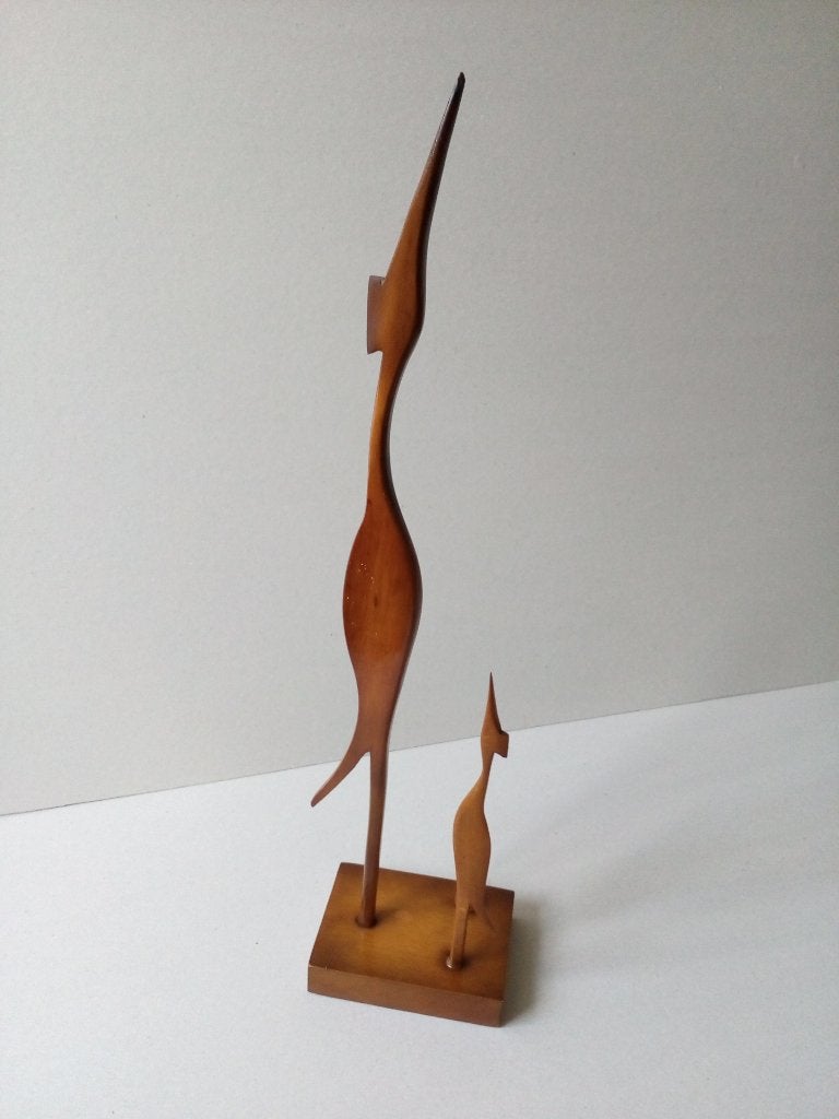 Vintage houten decoratiebeeldjes.Kraanvogels, Ophalen of Verzenden, Huis en Inrichting