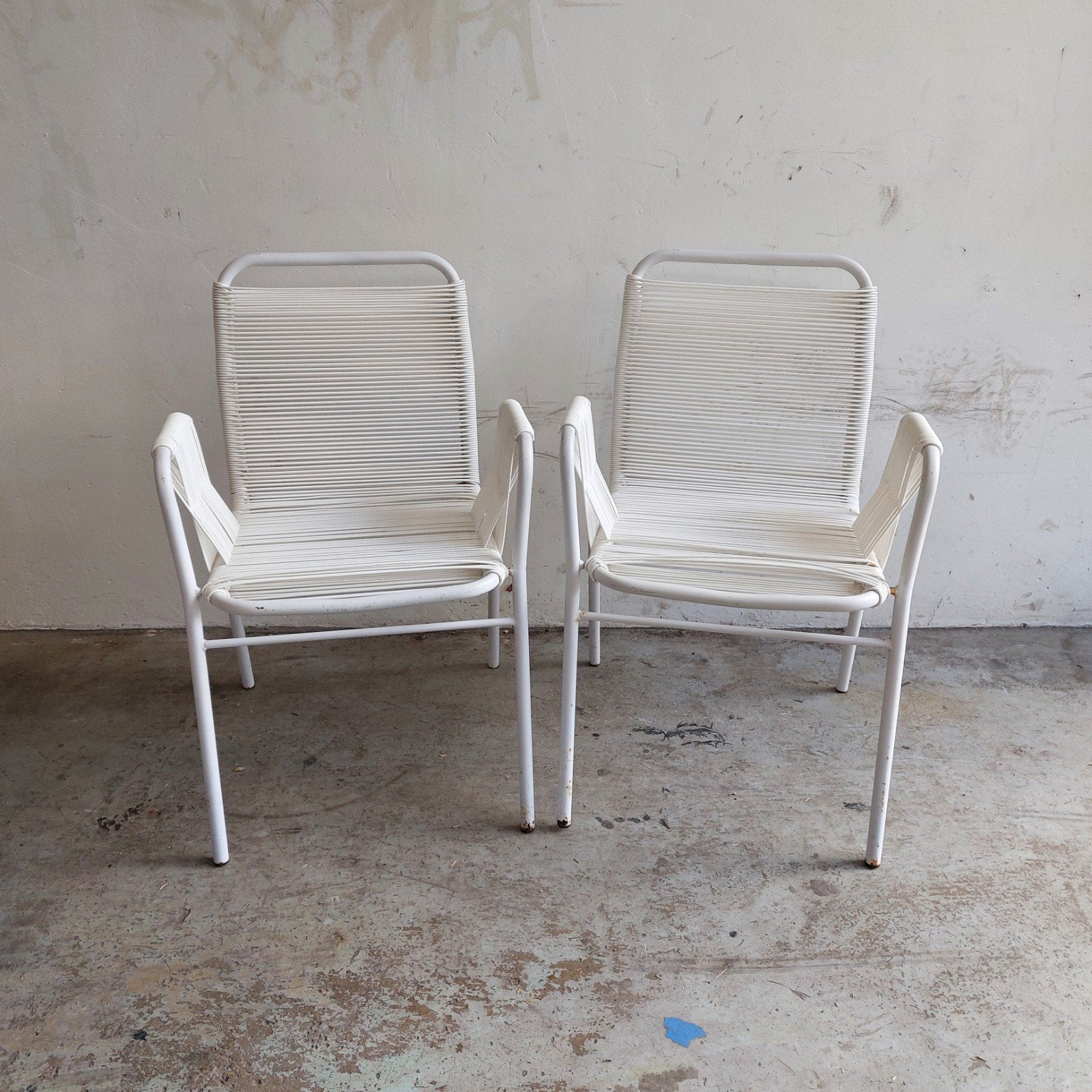 2 x vintage draadstoel, spaghetti stoel (stuksprijs), Huis en Inrichting, Stoelen, Ophalen, Overige materialen, Gebruikt, Twee
