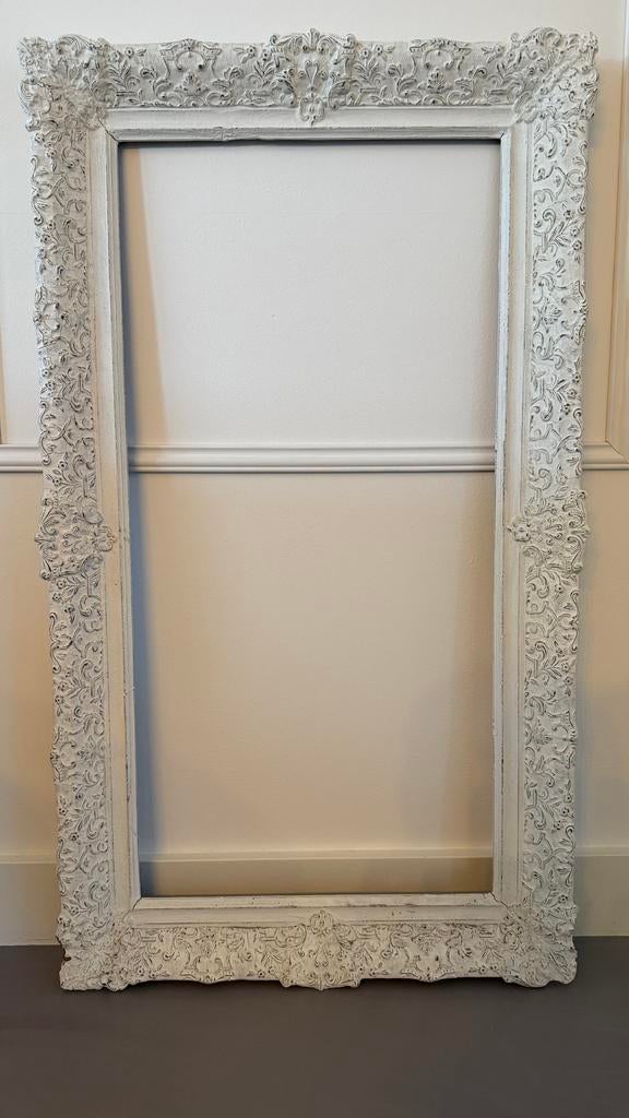 Grote Barok Lijst - Wit 95x55cm, Ophalen, Gebruikt, 75 cm of meer, 50 tot 75 cm