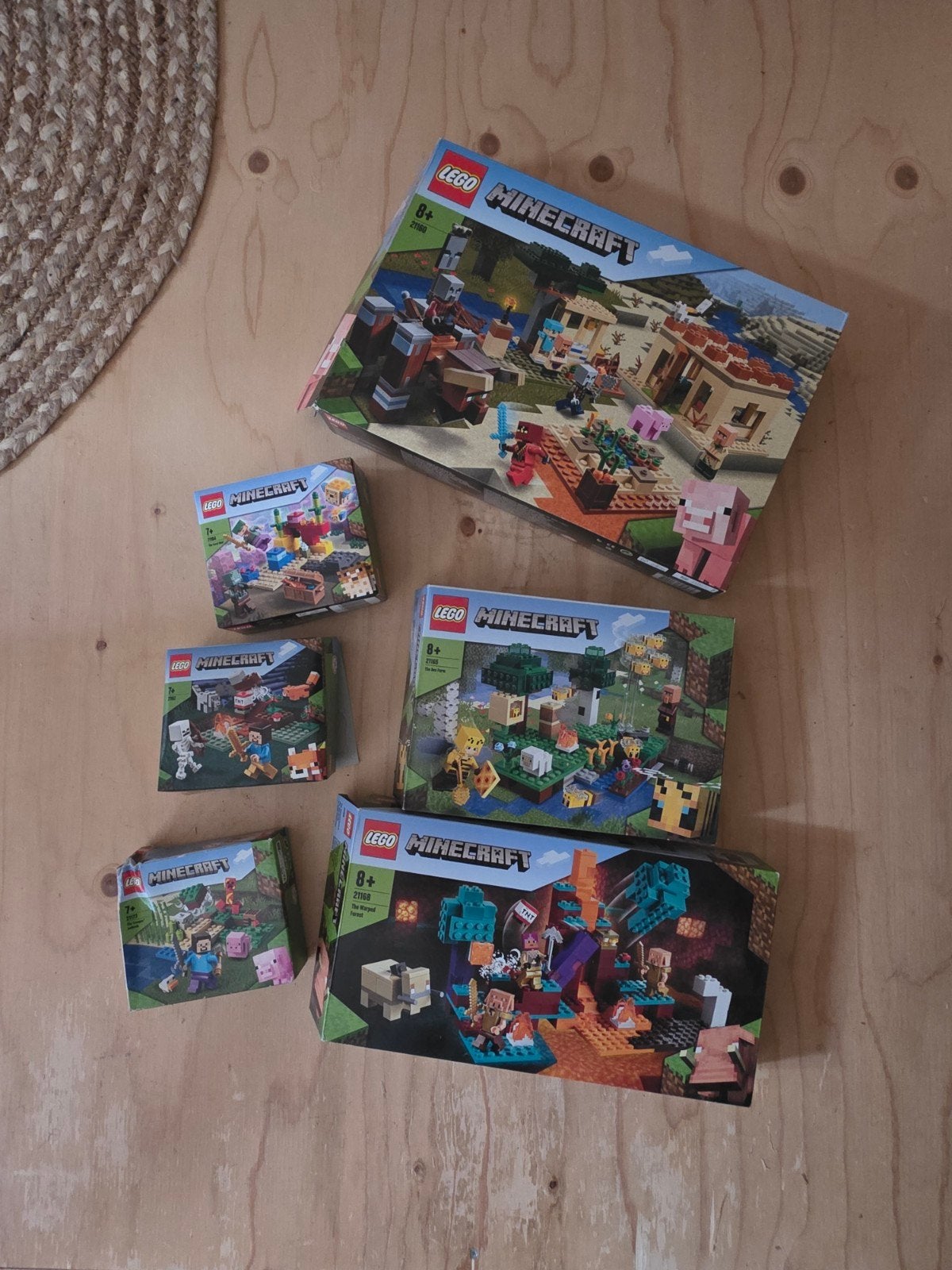 LEGO Minecraft 6 sets/dozen zgan, Minecraft, Lego, Ophalen of Verzenden, Zo goed als nieuw