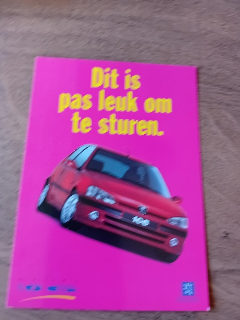 Peugeot 106 kaart Dit is pas leuk om te sturen, Ophalen of Verzenden, Voor 1920, Ongelopen, Voertuig