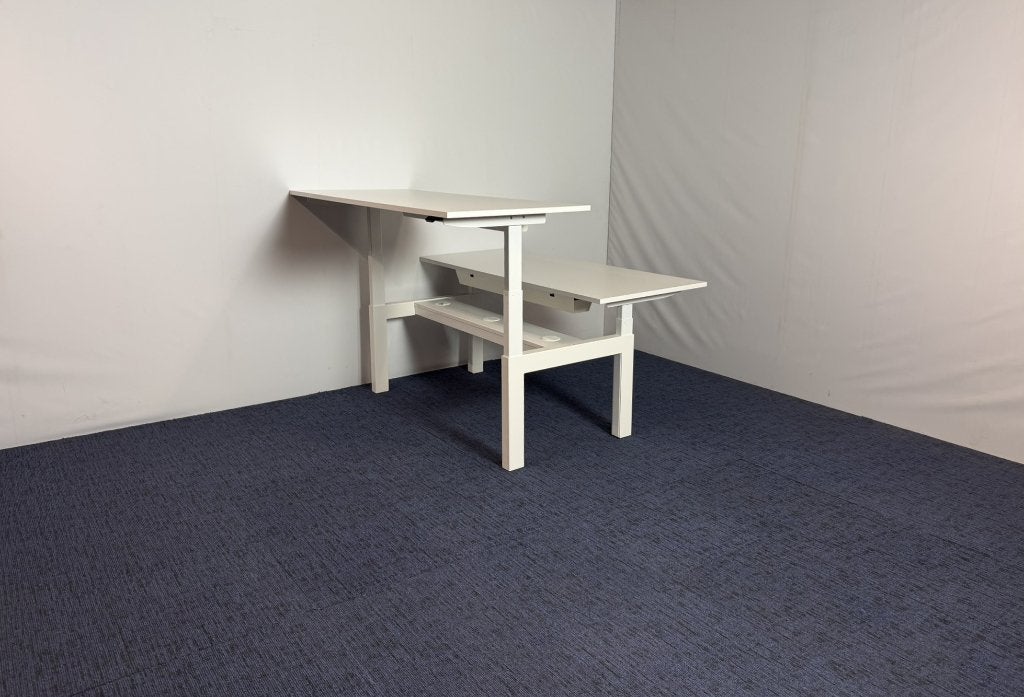 3 x Bench zit/sta bureau (elektrisch), 160 x 150 cm., Ophalen, 160 cm, Gebruikt, Elektrisch