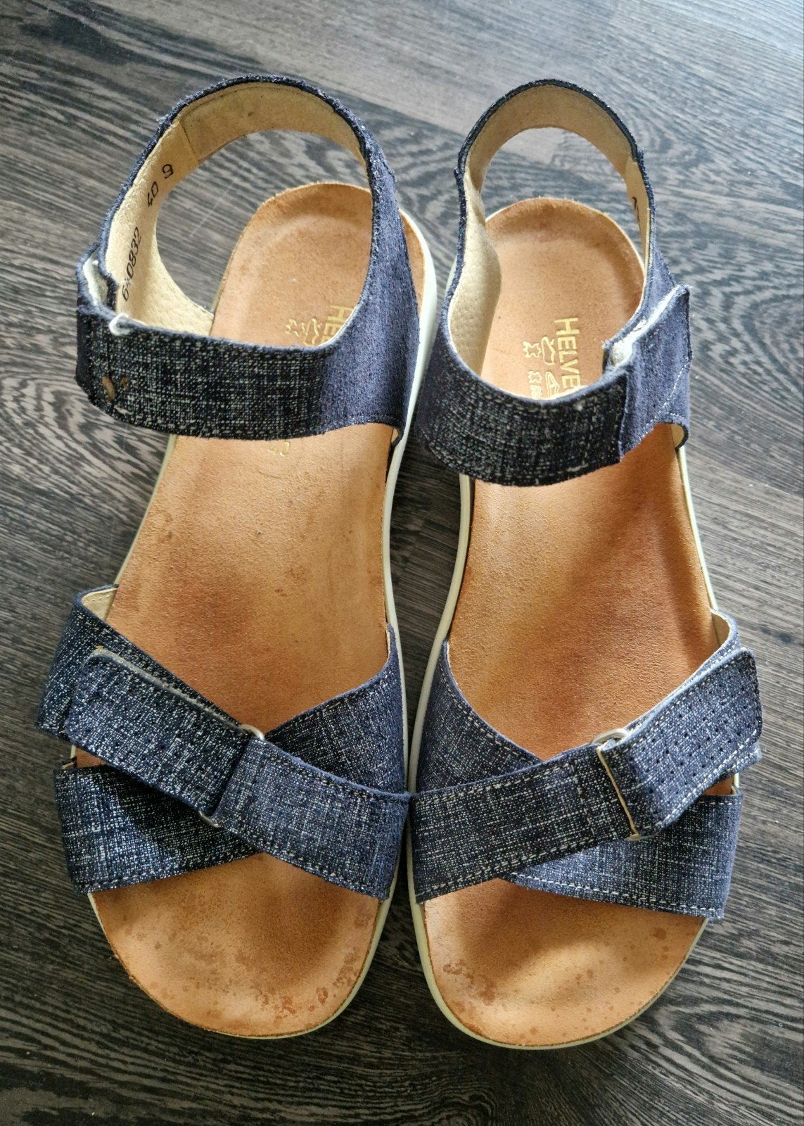 Helvesko vlotte sandaal maat 40 jeanslook, Kleding | Dames, Schoenen, Blauw, Helvesko, Gedragen, Sandalen of Muiltjes