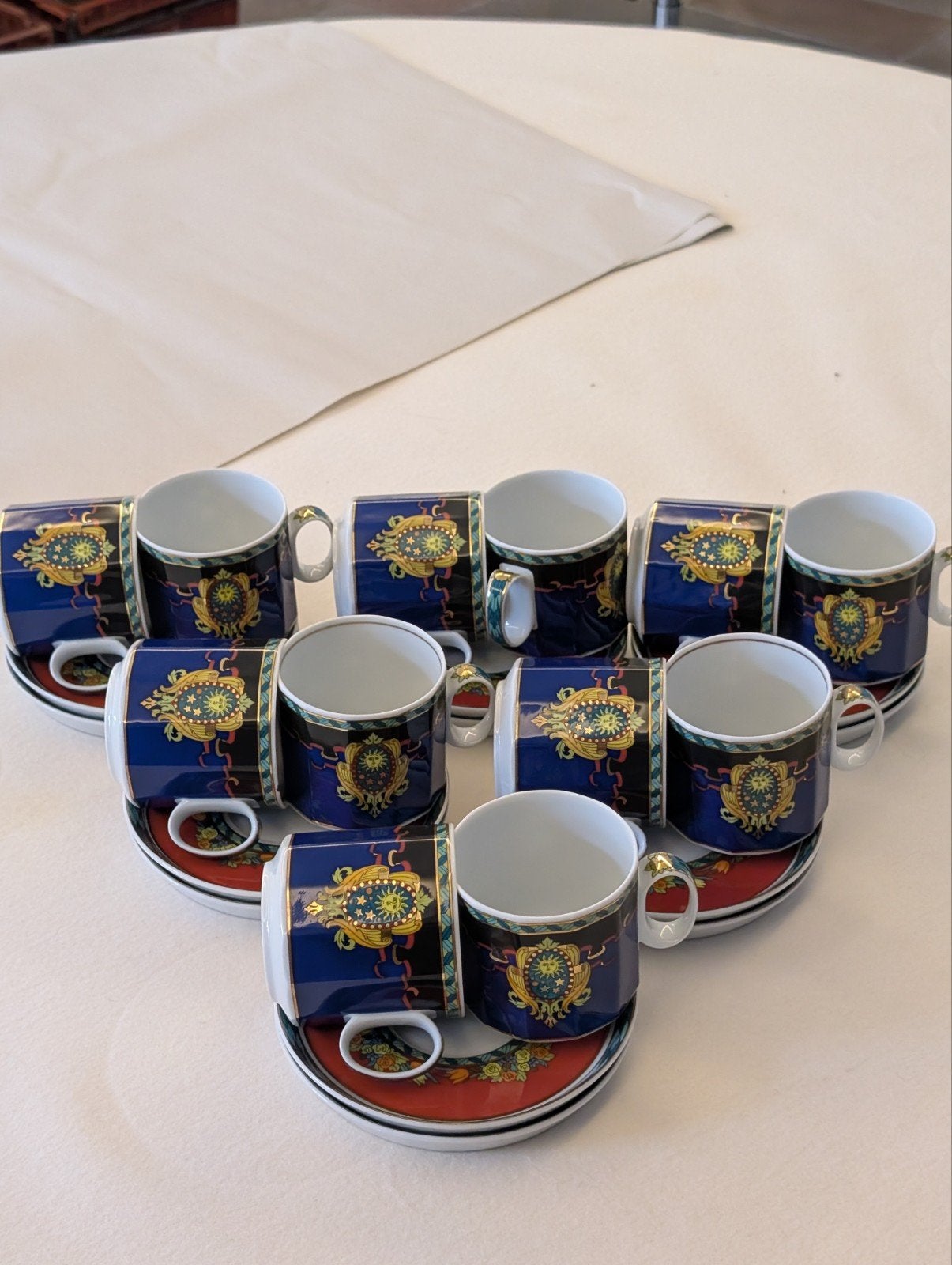 Versace Rosenthal Le Roi Soleil Espresso Kopjes (12 stuks), Ophalen, Klassiek, Villeroy & Boch, Zo goed als nieuw