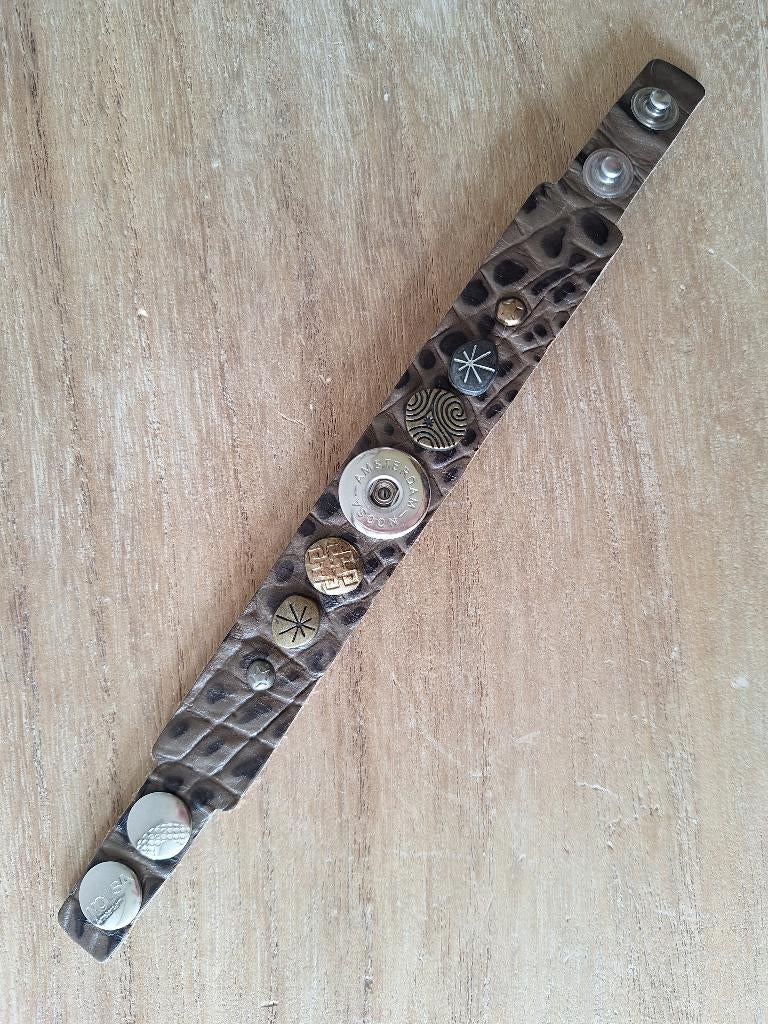 Noosa armband limited edition groen print maat S, Ophalen, Zo goed als nieuw, Groen, Leer