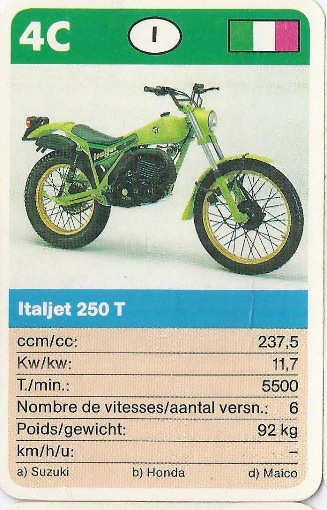 X10 motorkaartje 4c italjet 250 t, Ophalen of Verzenden, Zo goed als nieuw, Motoren