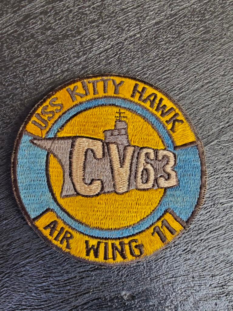Patch USS Kitty Hawk CV-63 WESTPAC 1973-74 Air Wing 11 Navy, Ophalen of Verzenden, Marine, Amerika, Embleem of Badge