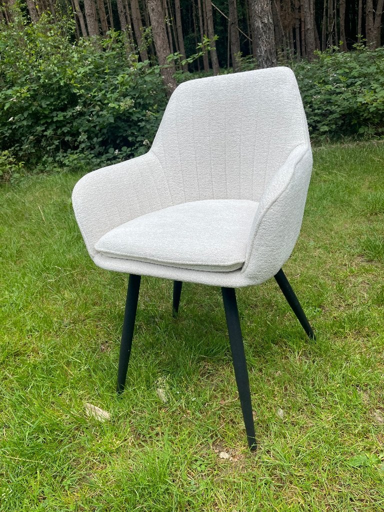 eetstoel Gestoffeerd in Raven 22 kleur IVORY extra actie, Overige kleuren, Nieuw, Ophalen of Verzenden, Stof