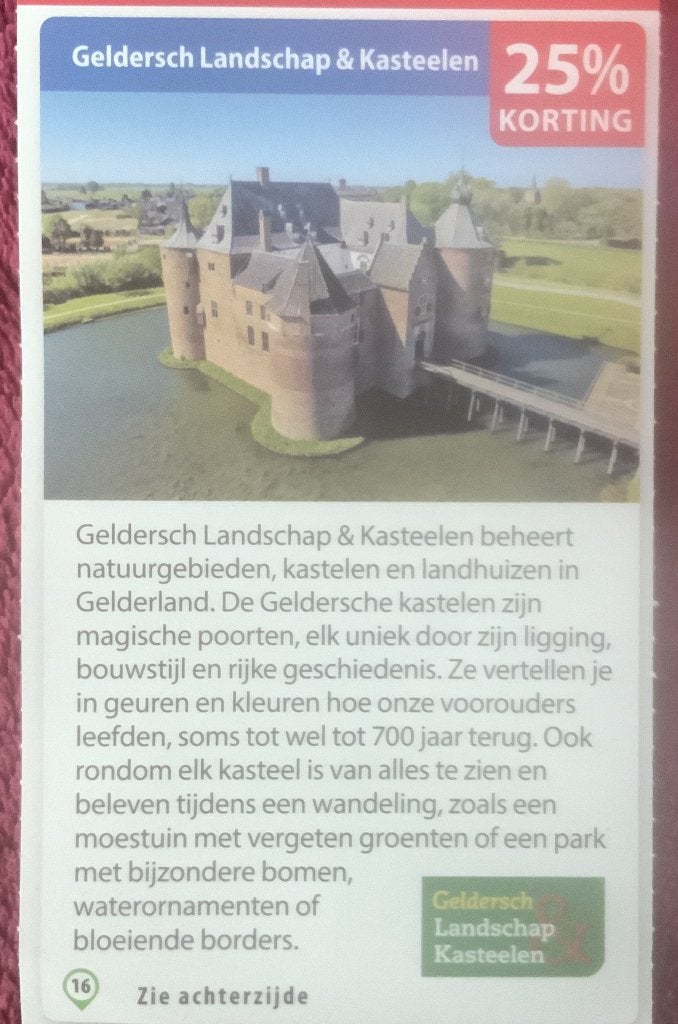 Geldersch Landschap en Kasteelen Voordeelbon, Tickets en Kaartjes, Drie personen of meer, Museumbon