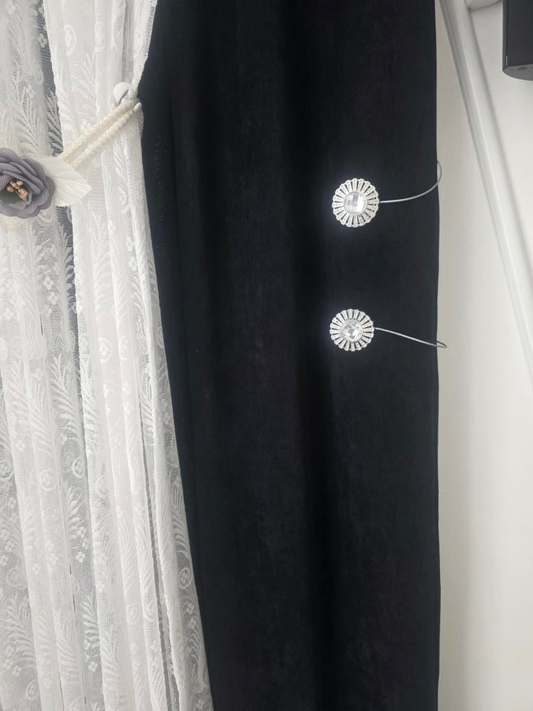 2 gordijnbinders, met magnetische zijdraden, volledig van st, Ophalen of Verzenden, Minder dan 100 cm